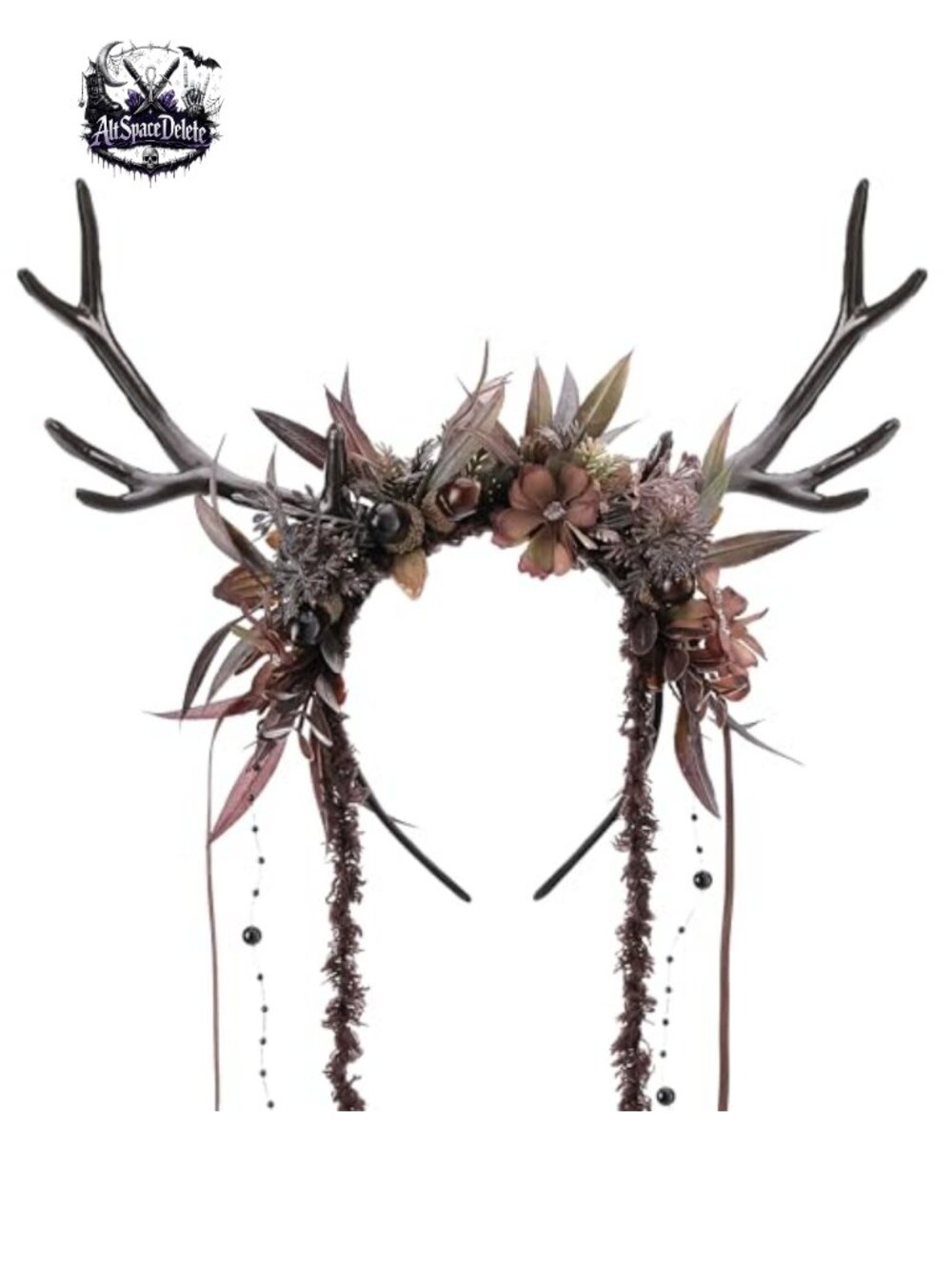 Floral Antler Headband Woodland Deer Horns Costume Hair Accessory